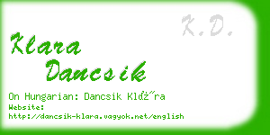 klara dancsik business card